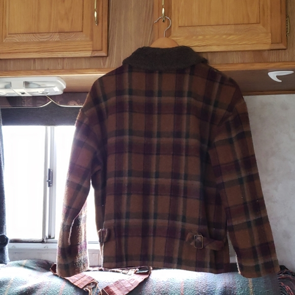 Plaid Wool Blend Peacoat - Picture 2 of 7